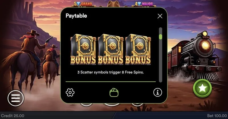 Gold Train Heist - start van de Hold and Win ronde met munten