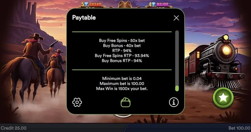 Gold Train Heist - uiteindelijke uitbetaling van de Hold and Win ronde